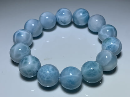 AAA+ Natural Authentic Dominican Larimar Bracelet,Gems Jewelry,Gems Bracelet,Crystal Bracelet,ET605