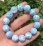 AAA+ Natural Authentic Dominican Larimar Bracelet,Gems Jewelry,Gems Bracelet,Crystal Bracelet,ET605