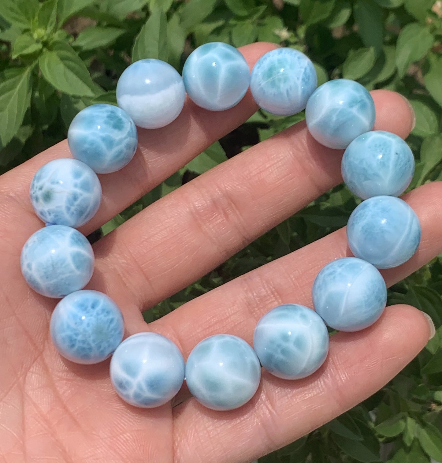 AAA+ Natural Authentic Dominican Larimar Bracelet,Gems Jewelry,Gems Bracelet,Crystal Bracelet,ET605