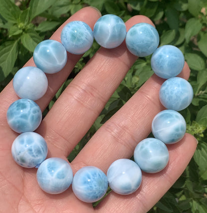 AAA+ Natural Authentic Dominican Larimar Bracelet,Gems Jewelry,Gems Bracelet,Crystal Bracelet,ET605