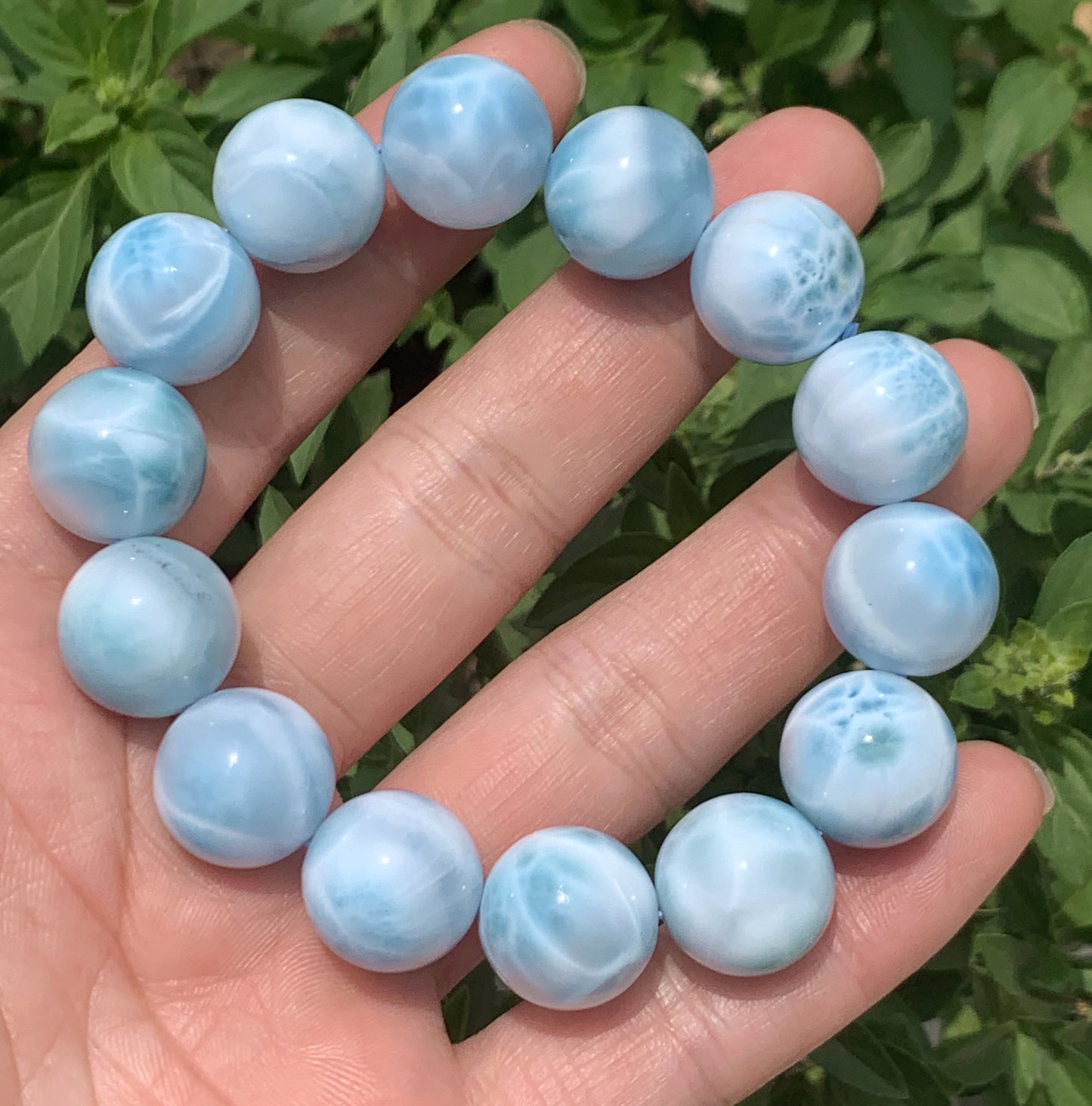 AAA+ Natural Authentic Dominican Larimar Bracelet,Gems Jewelry,Gems Bracelet,Crystal Bracelet,ET605