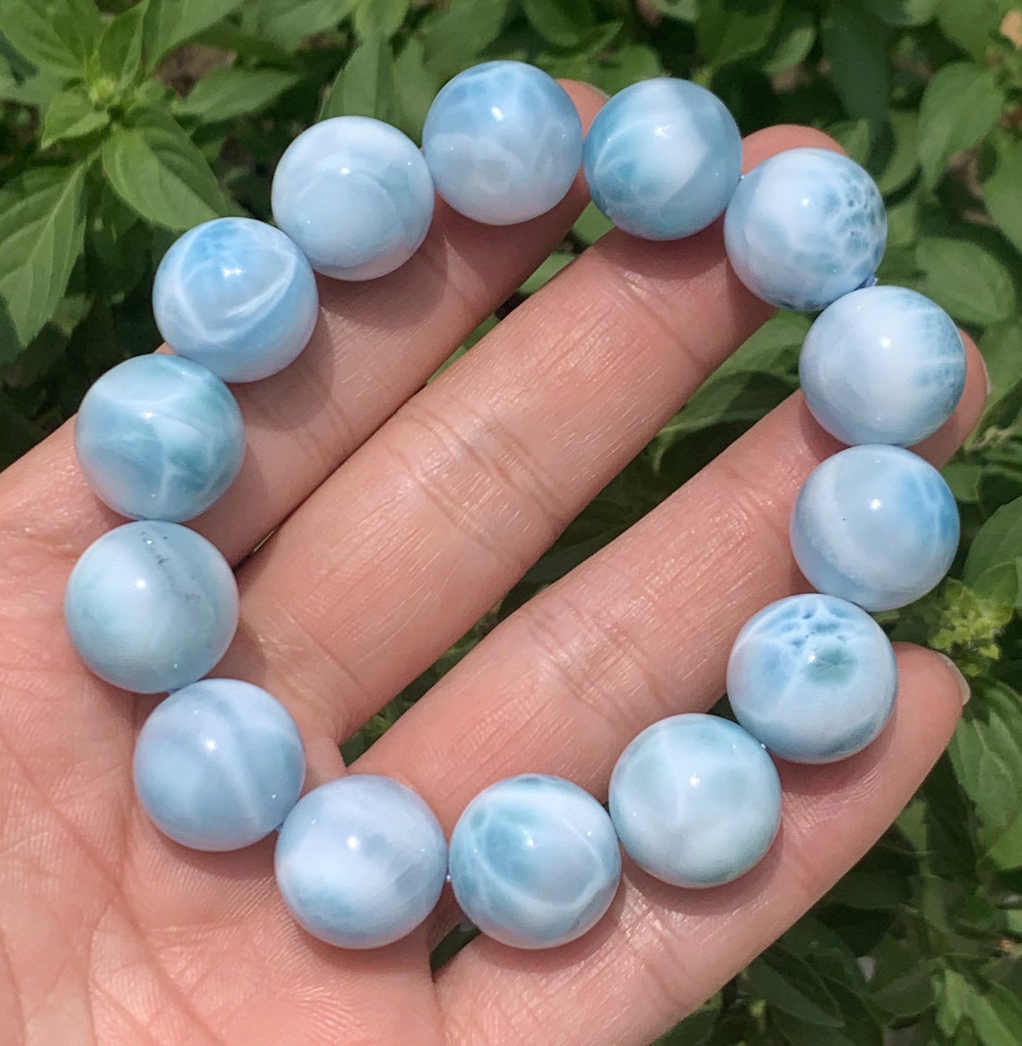 AAA+ Natural Authentic Dominican Larimar Bracelet,Gems Jewelry,Gems Bracelet,Crystal Bracelet,ET605