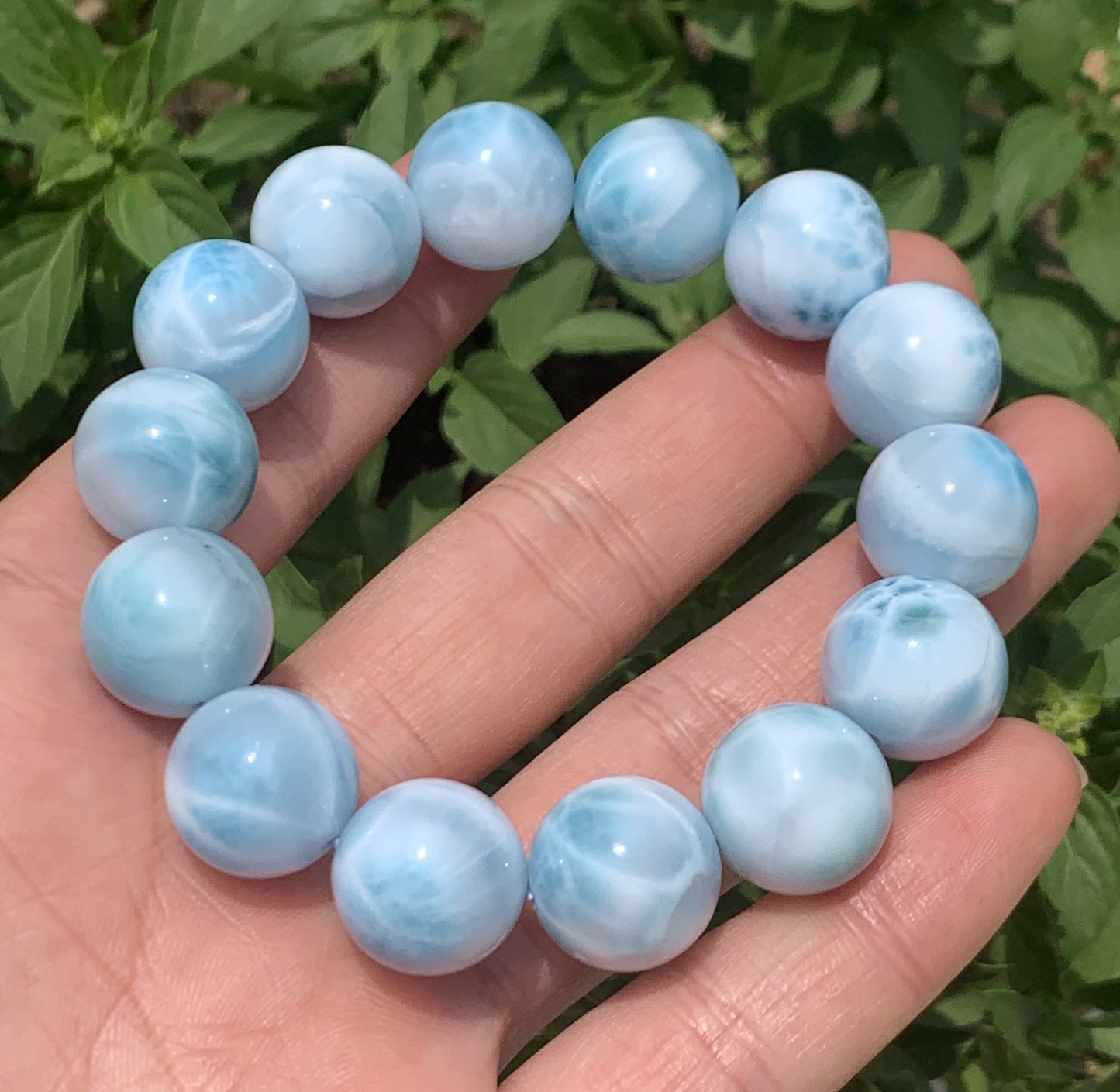 AAA+ Natural Authentic Dominican Larimar Bracelet,Gems Jewelry,Gems Bracelet,Crystal Bracelet,ET605