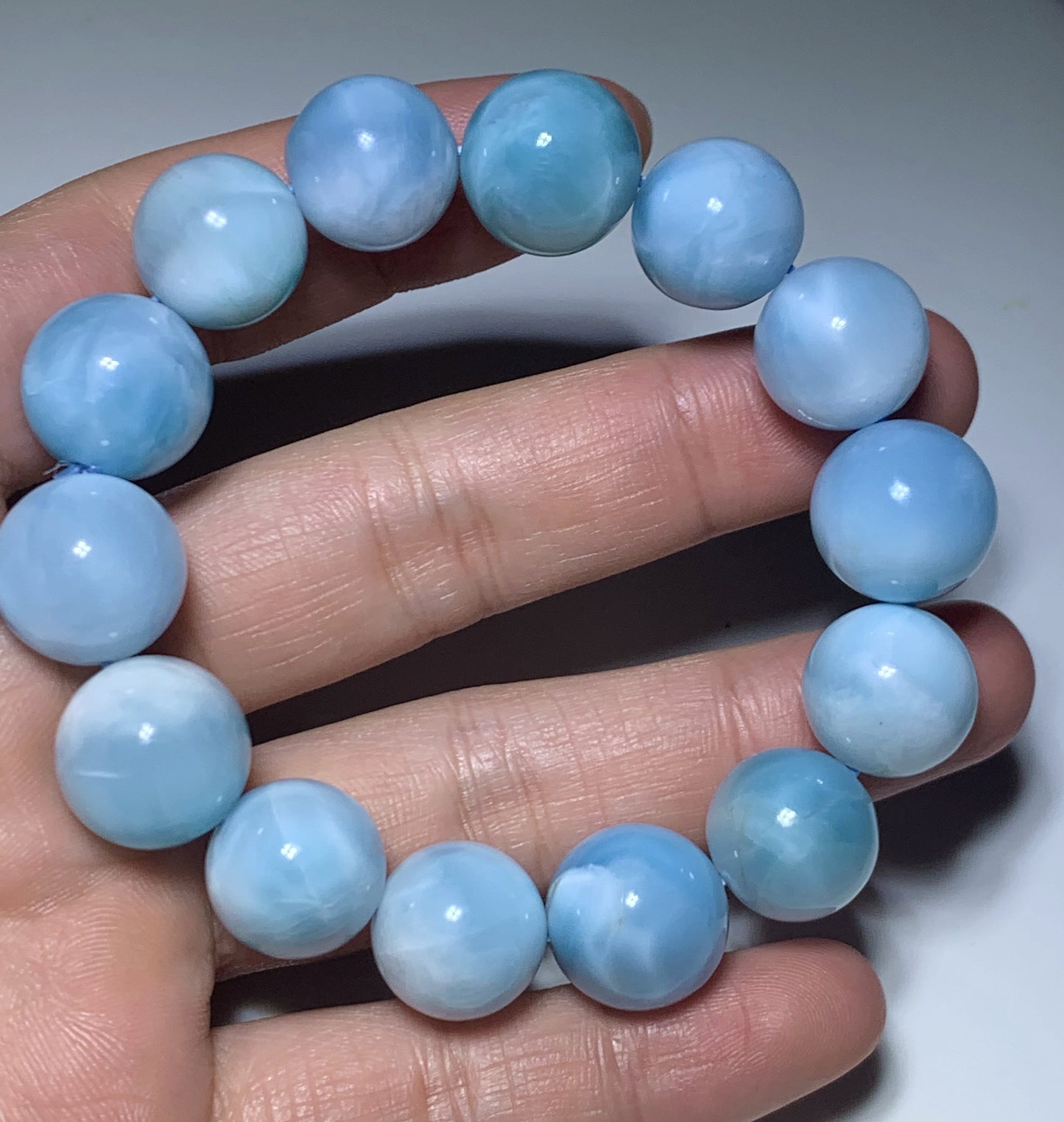 Larimar,AAA Natural Authentic Dominican Larimar Bracelect,Gems Bracelect,Crystal Bracelet,15mm Bracelect ET217