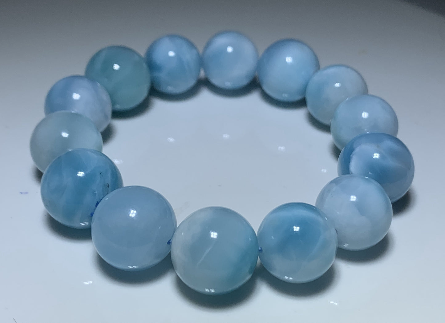 Larimar,AAA Natural Authentic Dominican Larimar Bracelect,Gems Bracelect,Crystal Bracelet,15mm Bracelect ET217