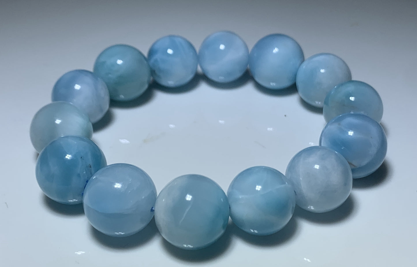 Larimar,AAA Natural Authentic Dominican Larimar Bracelect,Gems Bracelect,Crystal Bracelet,15mm Bracelect ET217