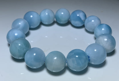 Larimar,AAA Natural Authentic Dominican Larimar Bracelect,Gems Bracelect,Crystal Bracelet,15mm Bracelect ET217