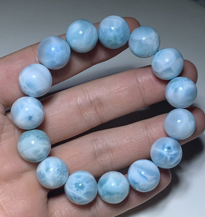 AAA Natural Authentic Dominican Larimar Bracelet,Gems Jewelry,Gems Bracelet,Crystal Bracelet,ET467