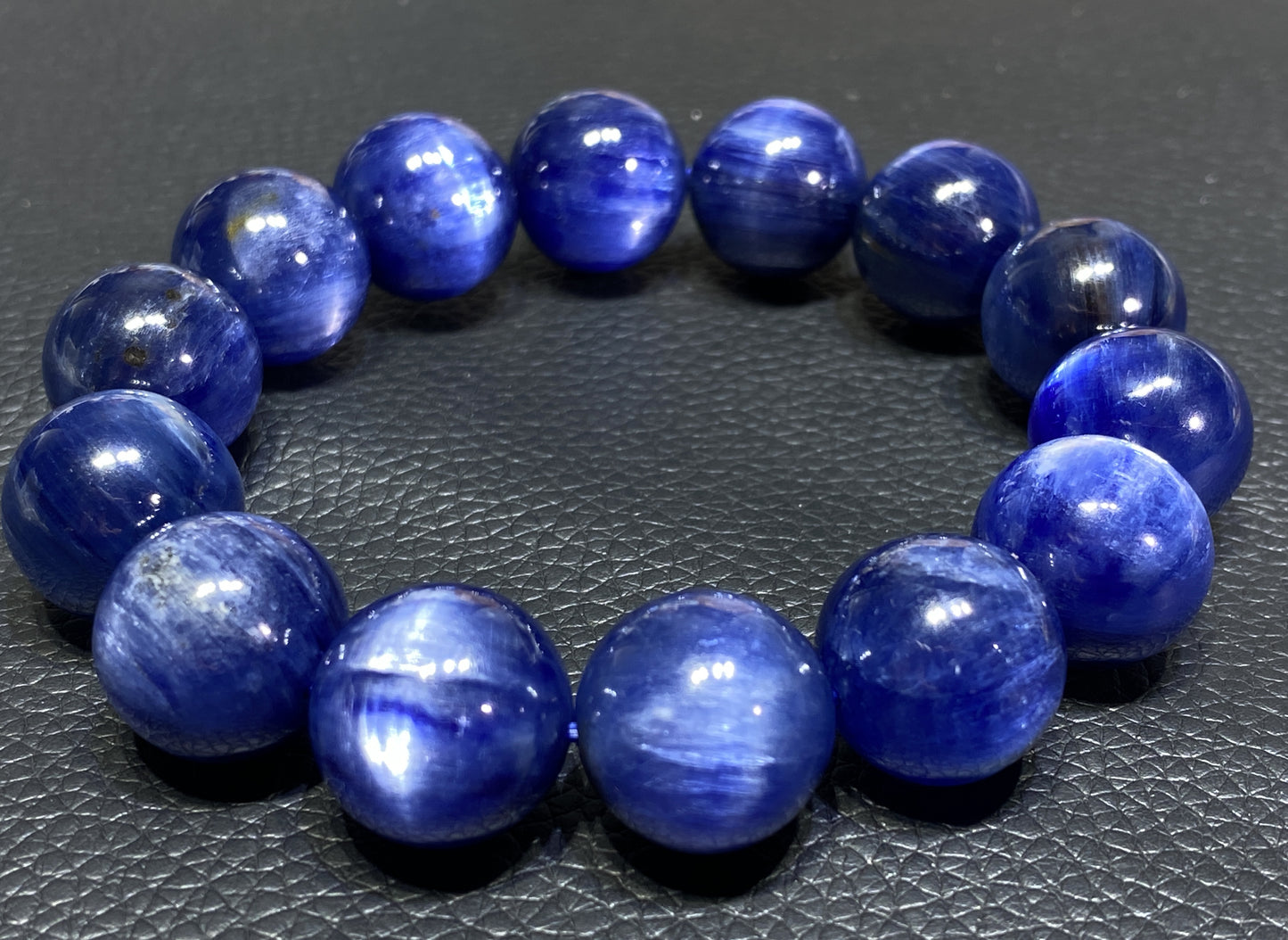 AAAA Natural Kyanite Bracelet, 14mm Round Bracelet,Tiny Blue Kyanite,Gems Bracelet,Men's Bracelet,Woman's Bracelet ET1144