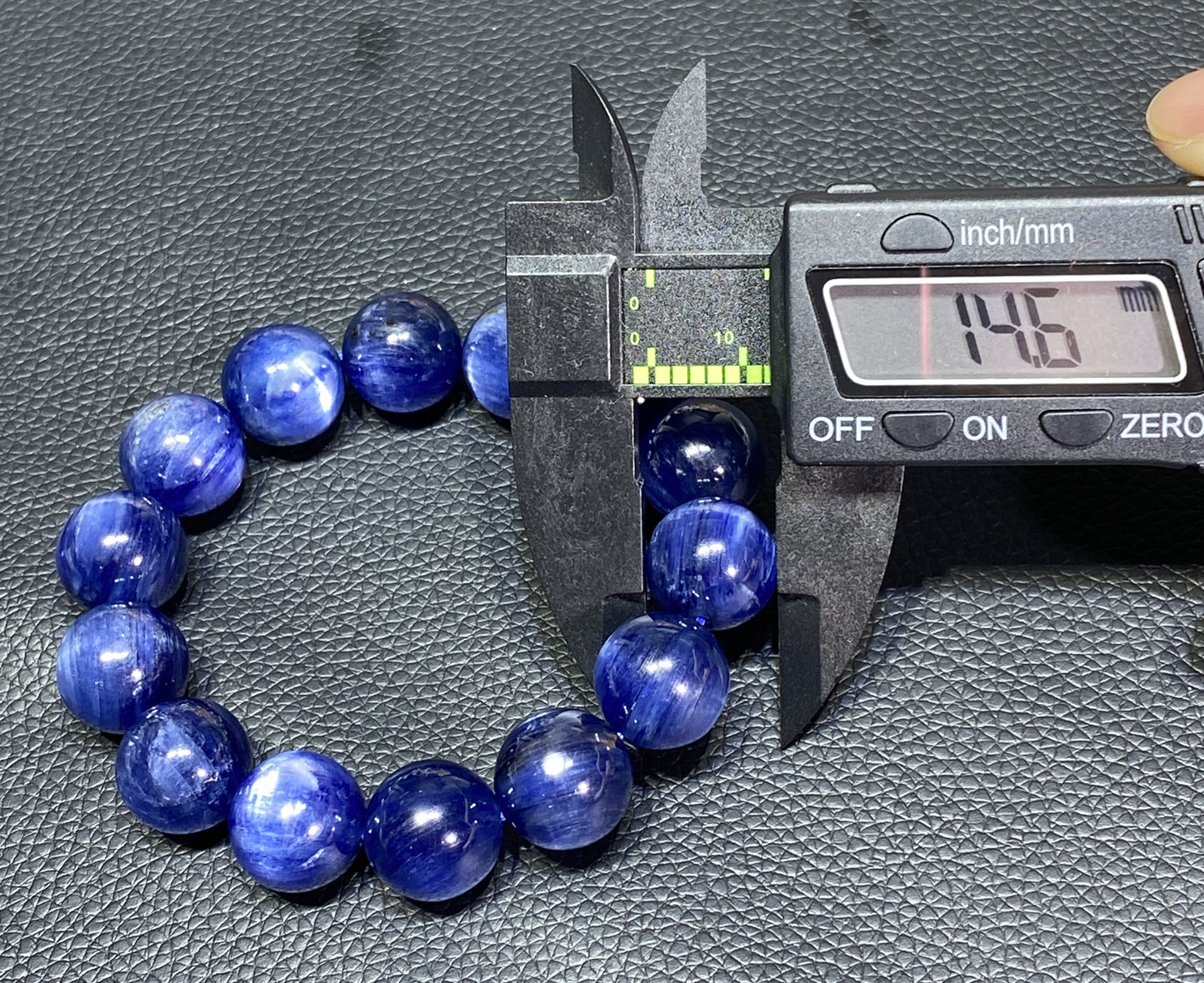 AAAA Natural Kyanite Bracelet, 14mm Round Bracelet,Tiny Blue Kyanite,Gems Bracelet,Men's Bracelet,Woman's Bracelet ET1144