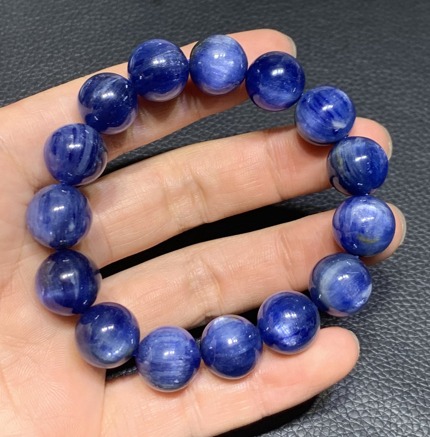 AAAA Natural Kyanite Bracelet, 10mm Round Bracelet,Tiny Blue Kyanite,Gems Bracelet,Men's Bracelet,Woman's Bracelet ET590