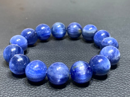 AAAA Natural Kyanite Bracelet, 10mm Round Bracelet,Tiny Blue Kyanite,Gems Bracelet,Men's Bracelet,Woman's Bracelet ET590