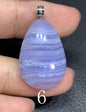 AAAA+ Natural Blue Lace Agate Stone Pendant, S925 Pear Pendant, Agate Pendant,Healing Stone Jewelry ET1069