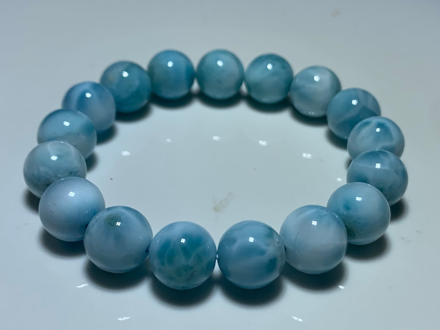 AAA Natural Authentic Dominican Larimar Bracelet,Gems Jewelry,Gems Bracelet,11.4mm Bracelet,Crystal Bracelet ET687