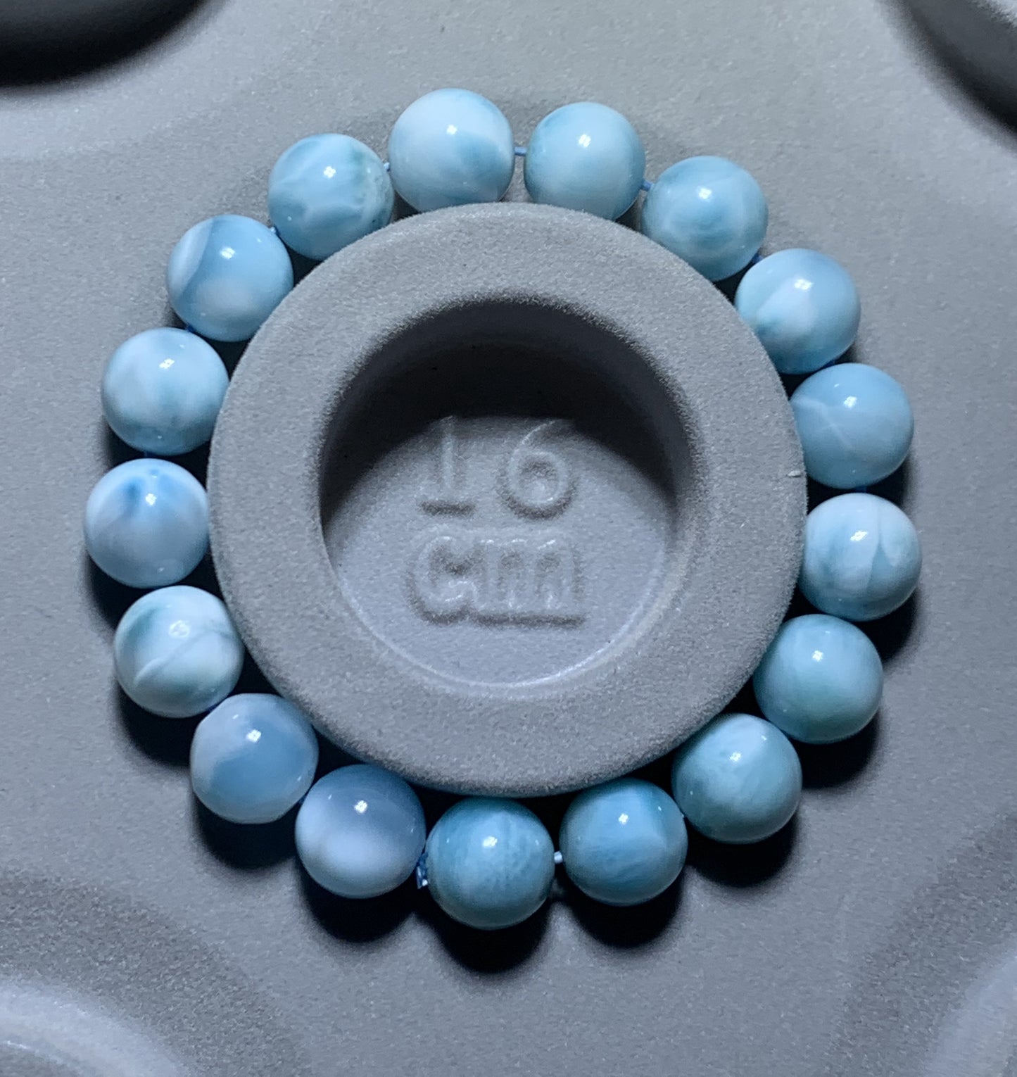 AAA Natural Authentic Dominican Larimar Bracelet,Gems Jewelry,Gems Bracelet,11.4mm Bracelet,Crystal Bracelet ET687