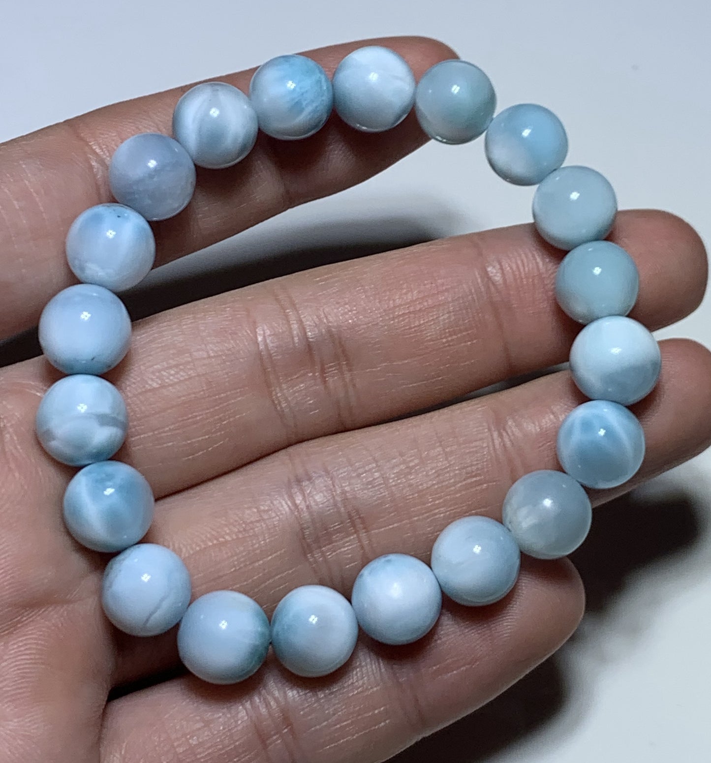 Larimar,AAAA+Natural Authentic Dominican Larimar Bracelect,Blue Bracelect, Gift for Boy and men,10mm Bracelect,Father's Day Gift ET546