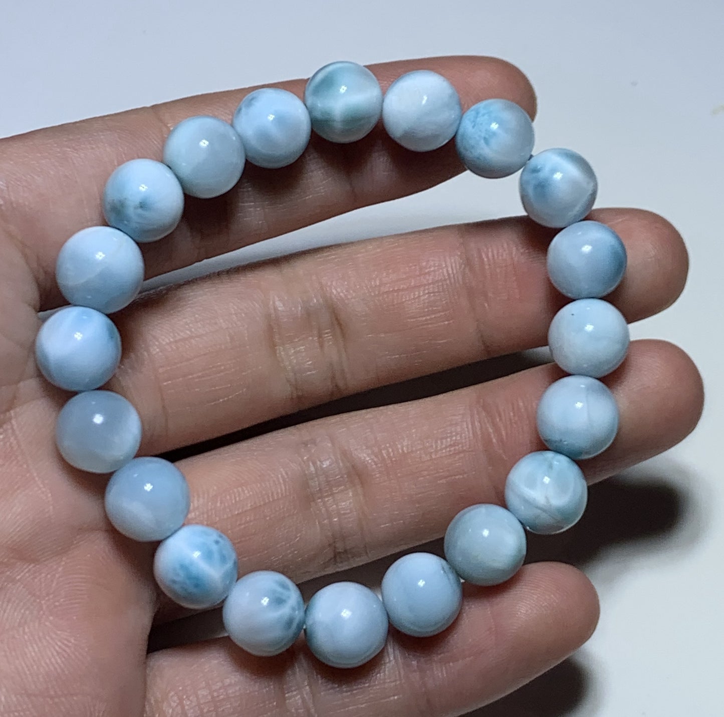 Larimar,AAAA+Natural Authentic Dominican Larimar Bracelect,Blue Bracelect, Gift for Boy and men,10mm Bracelect,Father's Day Gift ET546