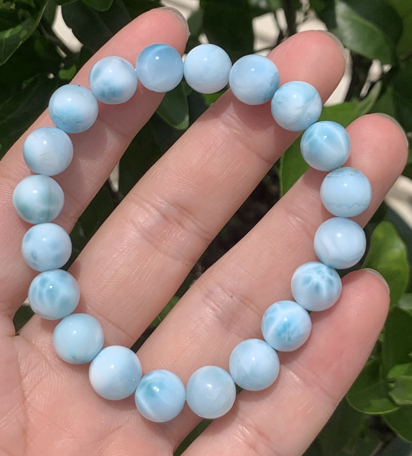 Larimar,AAAA+Natural Authentic Dominican Larimar Bracelect,Blue Bracelect, Gift for Boy and men,10mm Bracelect,Father's Day Gift ET546