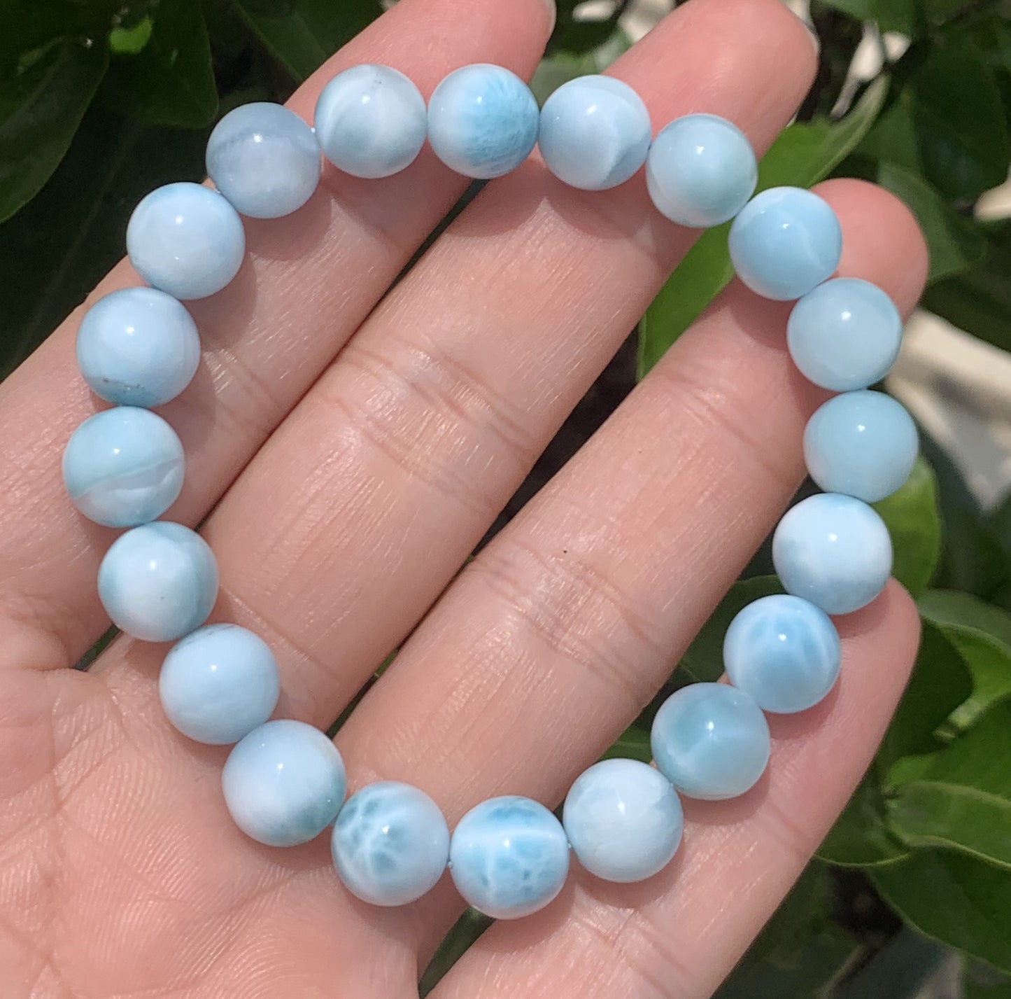 Larimar,AAAA+Natural Authentic Dominican Larimar Bracelect,Blue Bracelect, Gift for Boy and men,10mm Bracelect,Father's Day Gift ET546