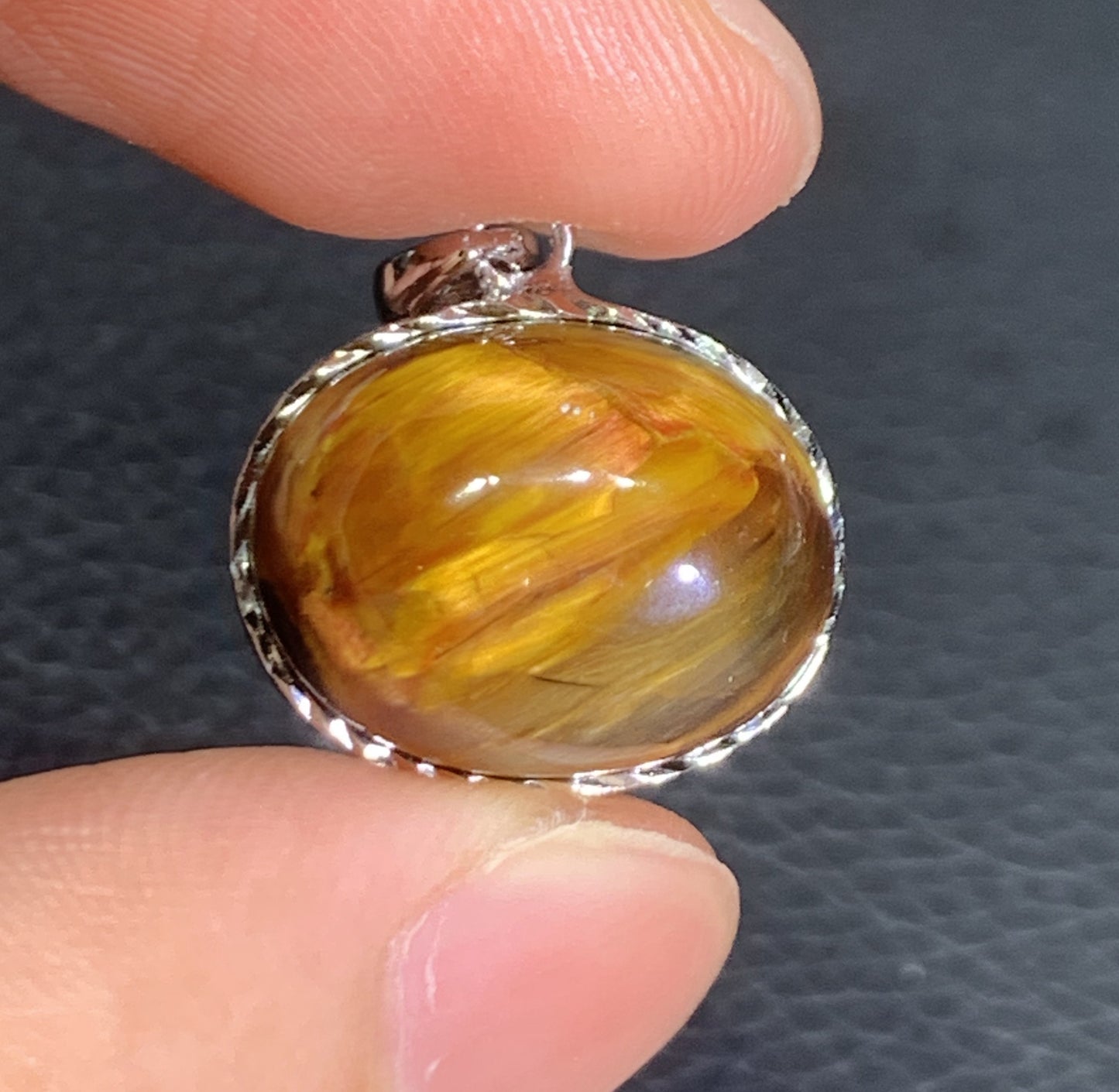 AAAA Natural Namibian Pietersite 925 Silver Pendant, Colored Full Fire Pietersite Pendant, Pietersite Gemstone ET1020