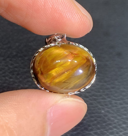 AAAA Natural Namibian Pietersite 925 Silver Pendant, Colored Full Fire Pietersite Pendant, Pietersite Gemstone ET1020