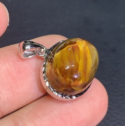 AAAA Natural Namibian Pietersite 925 Silver Pendant, Colored Full Fire Pietersite Pendant, Pietersite Gemstone ET1020