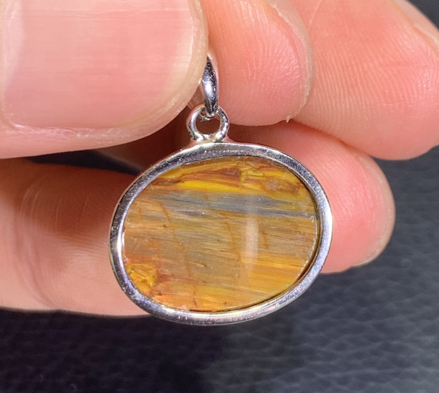 AAAA Natural Namibian Pietersite 925 Silver Pendant, Colored Full Fire Pietersite Pendant, Pietersite Gemstone ET1020