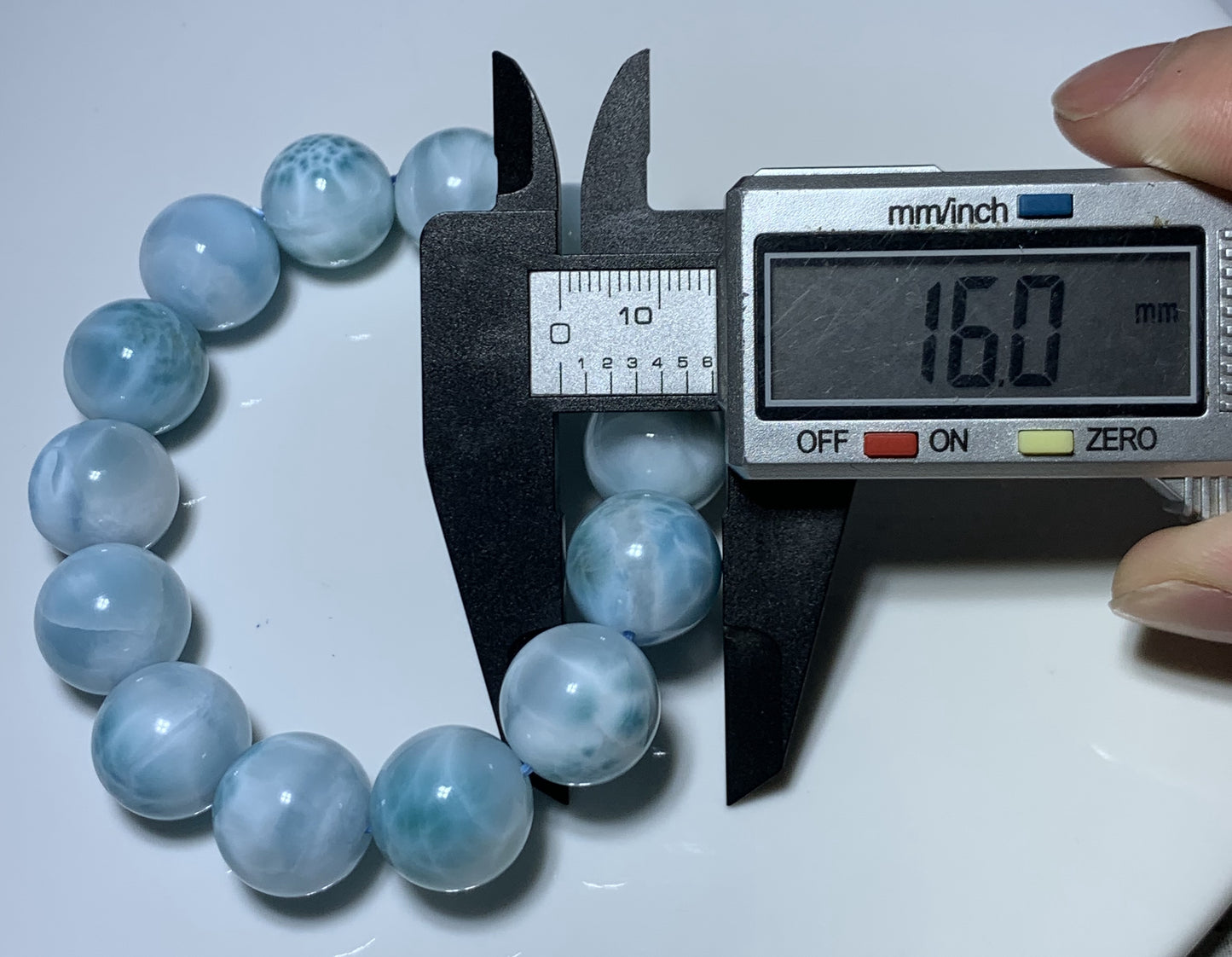 AAA Natural Authentic Dominican Larimar Bracelet,Gems Jewelry,Gems Bracelet,16mm Bracelet,Crystal Bracelet,ET1163