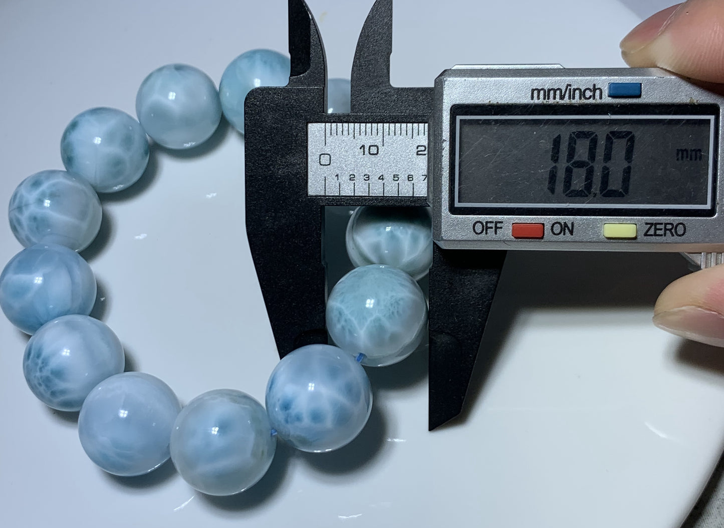 AAA Natural Authentic Dominican Larimar Bracelet,Gems Jewelry,Gems Bracelet,18mm Bracelet,Crystal Bracelet ET1162