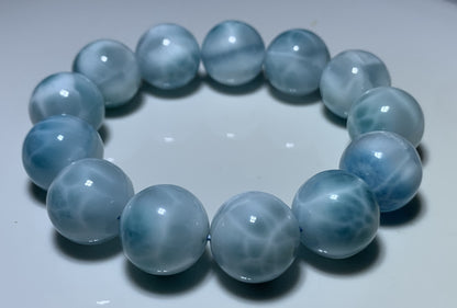 AAA+ Natural Authentic Dominican Larimar Bracelet,Gems Jewelry,Gems Bracelet,Crystal Bracelet,ET794