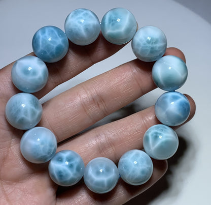 AAA+ Natural Authentic Dominican Larimar Bracelet,Gems Jewelry,Gems Bracelet,Crystal Bracelet,ET794