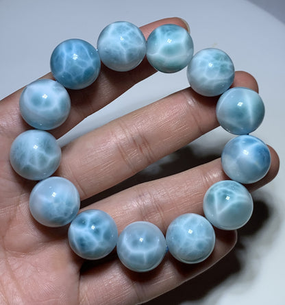 AAA+ Natural Authentic Dominican Larimar Bracelet,Gems Jewelry,Gems Bracelet,Crystal Bracelet,ET794