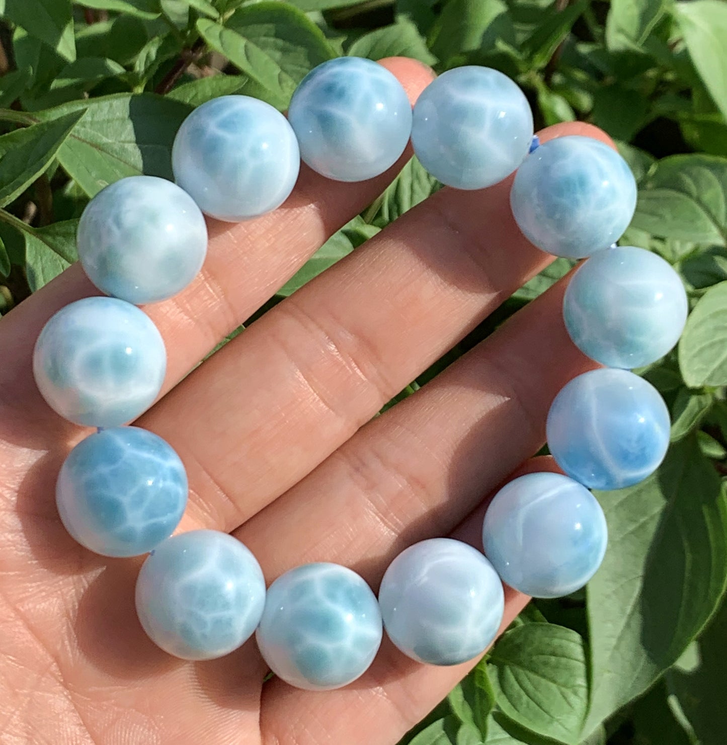 AAA+ Natural Authentic Dominican Larimar Bracelet,Gems Jewelry,Gems Bracelet,Crystal Bracelet,ET794