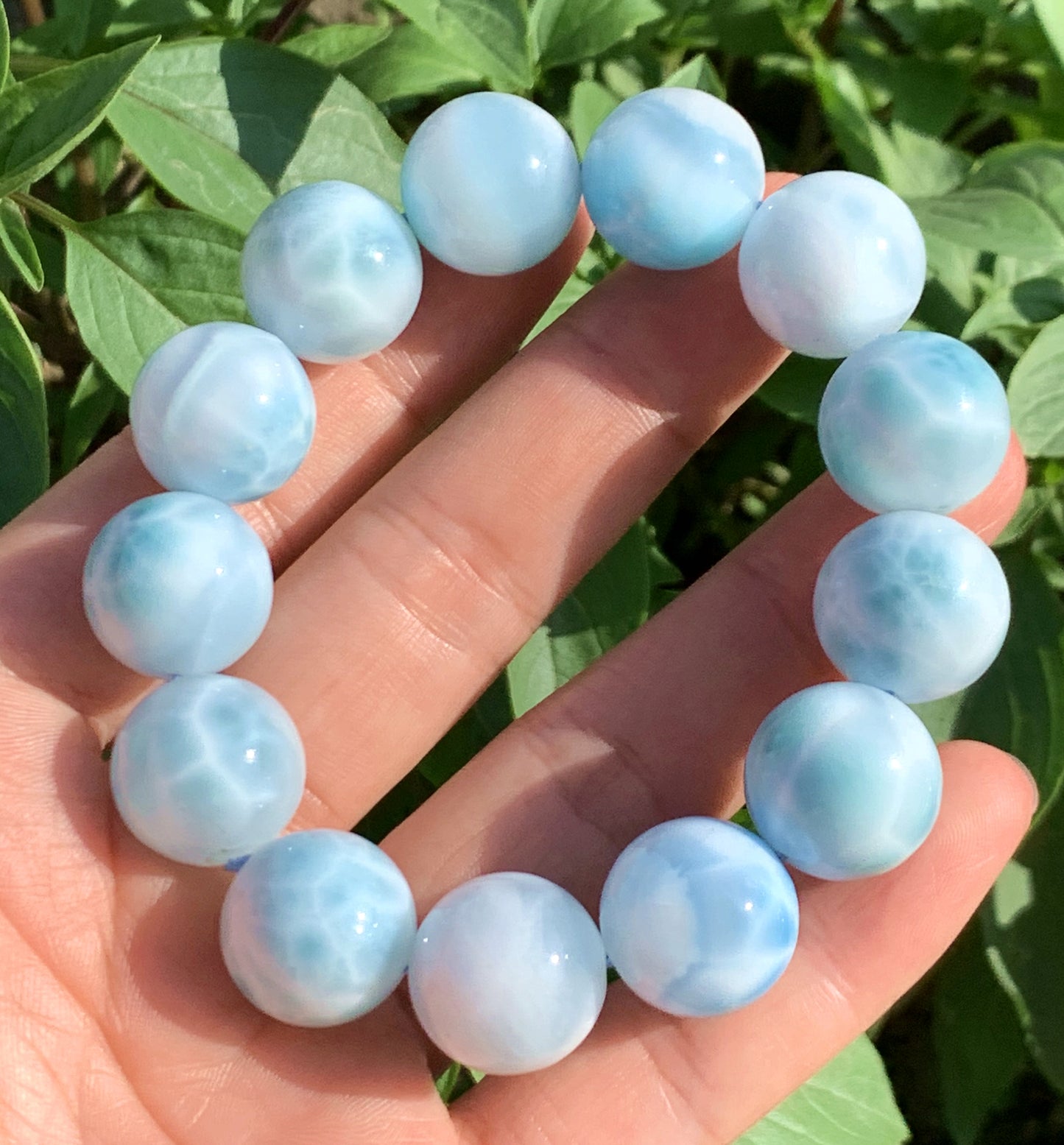 AAA+ Natural Authentic Dominican Larimar Bracelet,Gems Jewelry,Gems Bracelet,Crystal Bracelet,ET794