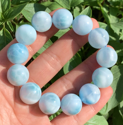 AAA+ Natural Authentic Dominican Larimar Bracelet,Gems Jewelry,Gems Bracelet,Crystal Bracelet,ET794