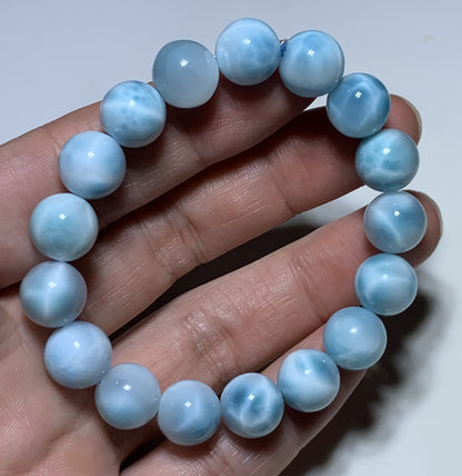 AAAA Natural Authentic Dominican Larimar Bracelet,Gems Jewelry,Gems Bracelet,Crystal Bracelet,ET825