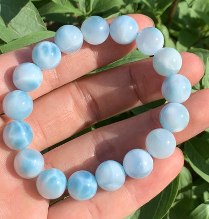 AAAA Natural Authentic Dominican Larimar Bracelet,Gems Jewelry,Gems Bracelet,Crystal Bracelet,ET825