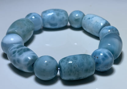 AAA Natural Authentic Dominican Larimar Bracelet,Gems Jewelry,Gems Bracelet,Crystal Bracelet ET904