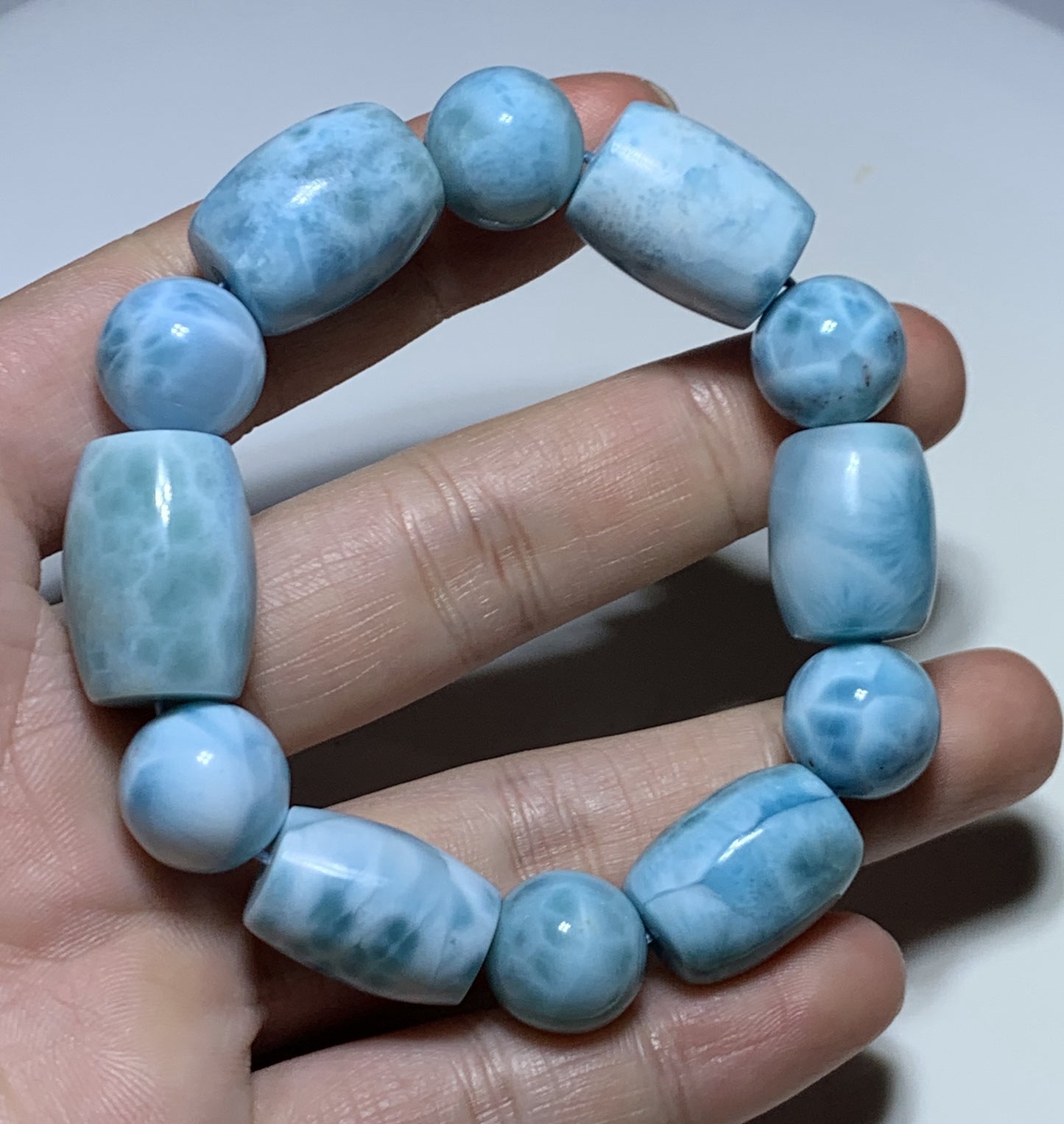 AAA Natural Authentic Dominican Larimar Bracelet,Gems Jewelry,Gems Bracelet,Crystal Bracelet ET904