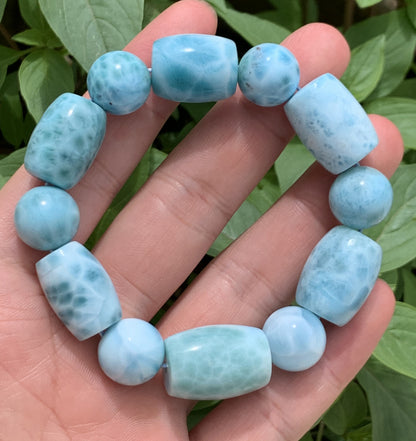 AAA Natural Authentic Dominican Larimar Bracelet,Gems Jewelry,Gems Bracelet,Crystal Bracelet ET904