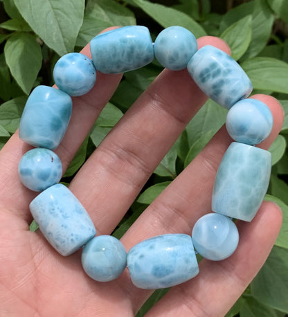 AAA Natural Authentic Dominican Larimar Bracelet,Gems Jewelry,Gems Bracelet,Crystal Bracelet ET904