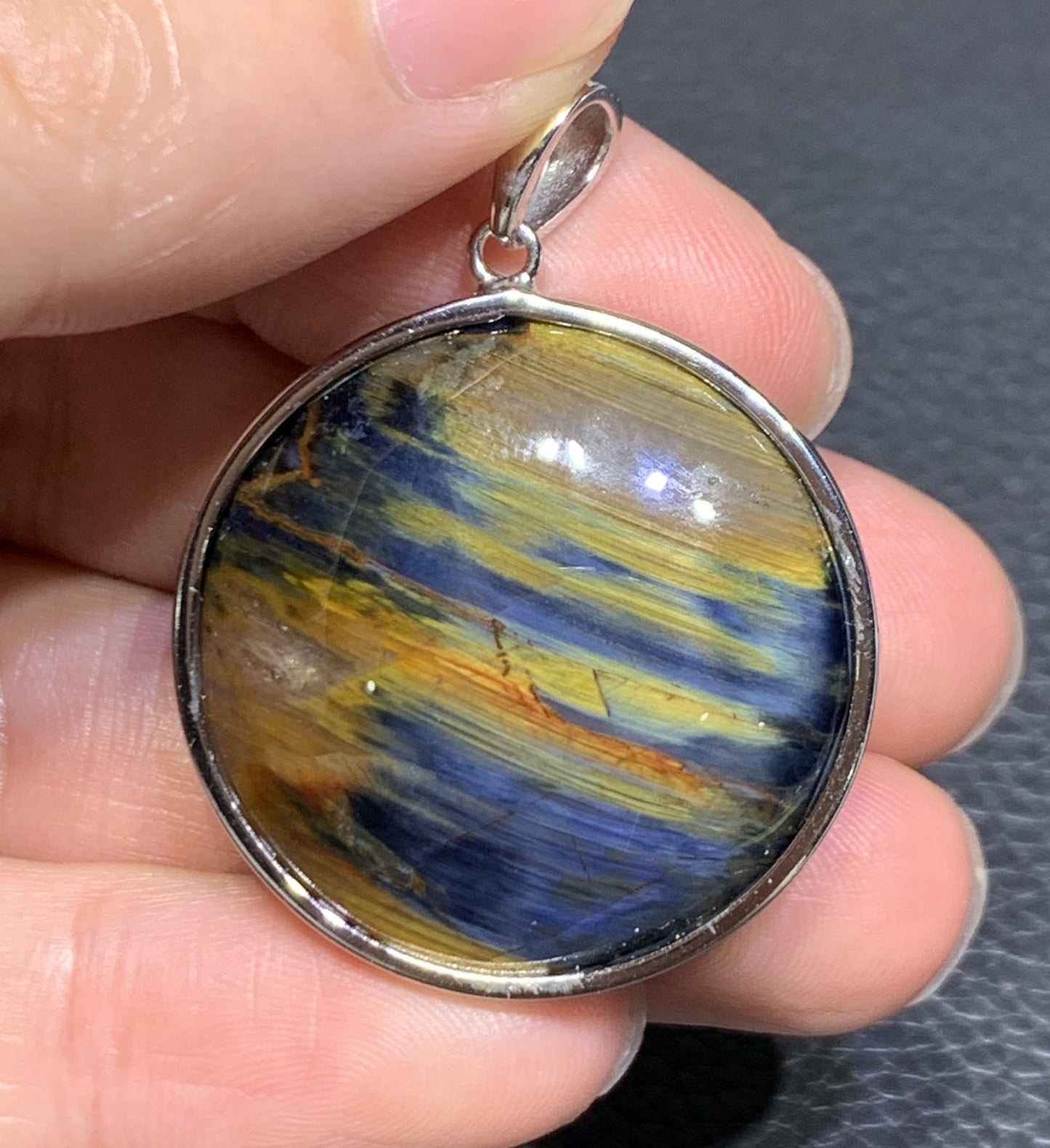 AAAA Natural Namibian Pietersite Pendant,Silver Pendant,Colorful Full Fire Pietersite Pendant,Collection Quality ET1165