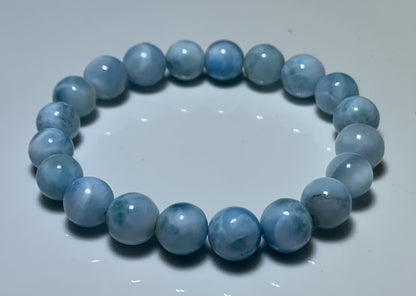 AA+ Natural Authentic Dominican Larimar Bracelet,Gems Jewelry,Gems Bracelet,14.9mm Bracelet,Crystal Bracelet ET1158