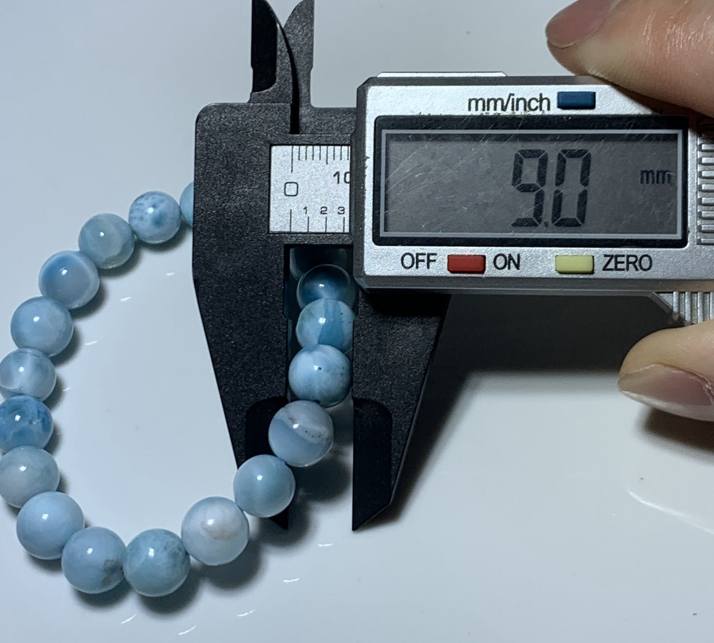 AA+ Natural Authentic Dominican Larimar Bracelet,Gems Jewelry,Gems Bracelet,14.9mm Bracelet,Crystal Bracelet ET1158