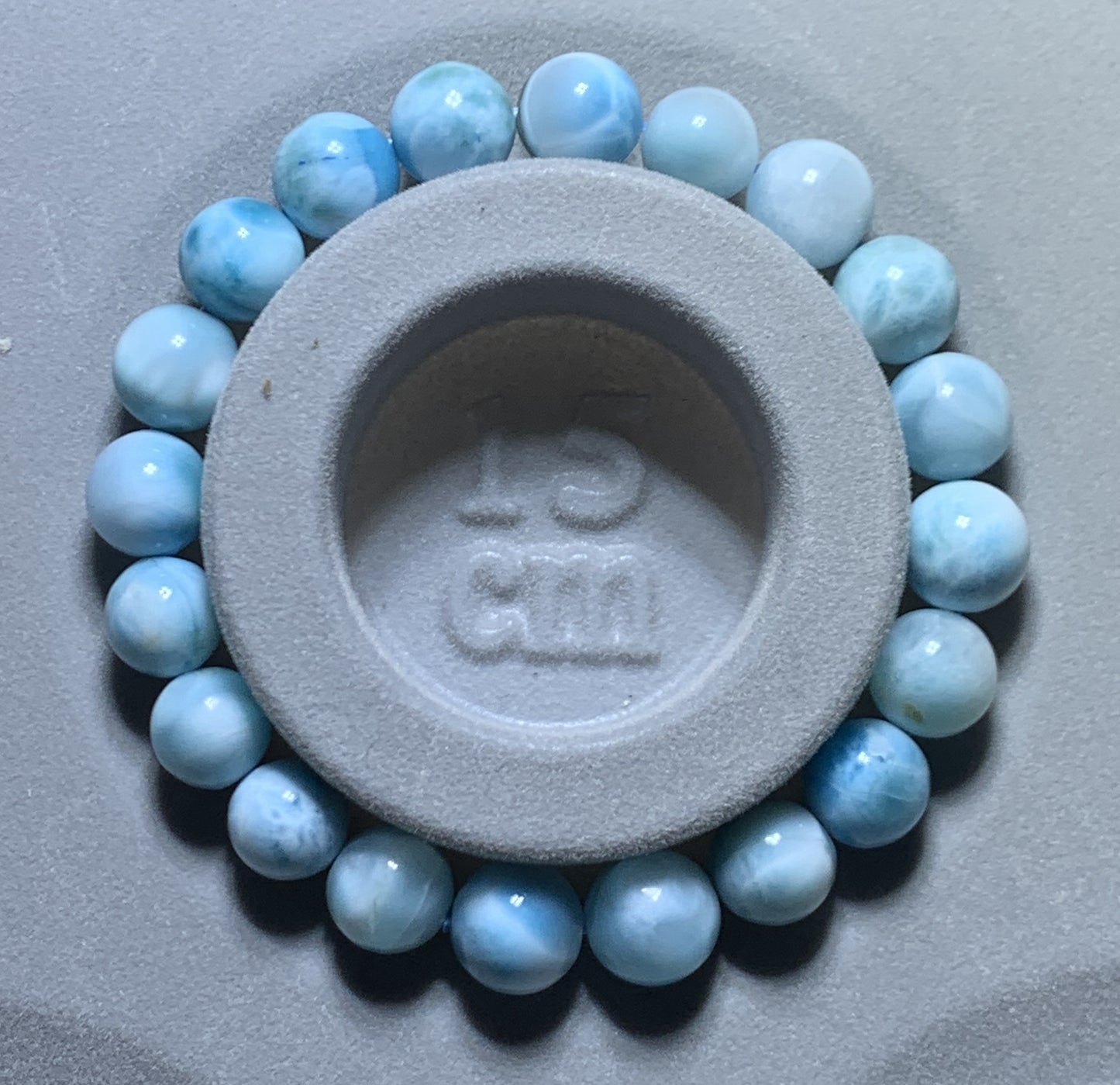 AA+ Natural Authentic Dominican Larimar Bracelet,Gems Jewelry,Gems Bracelet,14.9mm Bracelet,Crystal Bracelet ET1158