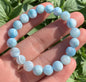 AA+ Natural Authentic Dominican Larimar Bracelet,Gems Jewelry,Gems Bracelet,14.9mm Bracelet,Crystal Bracelet ET1158