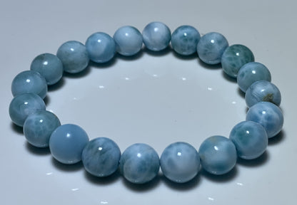 AAA Natural Authentic Dominican Larimar Bracelet,Gems Jewelry,Gems Bracelet,9mm Bracelet,Crystal Bracelet,ET1159