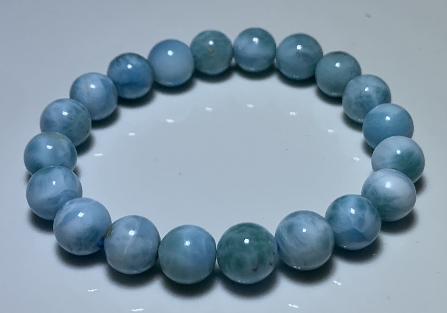 AAA Natural Authentic Dominican Larimar Bracelet,Gems Jewelry,Gems Bracelet,9mm Bracelet,Crystal Bracelet,ET1159