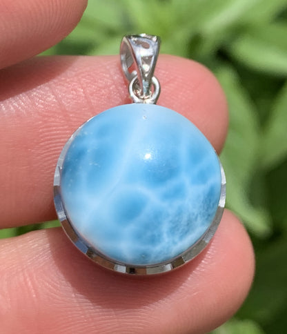 AAAA+ Natural Authentic Dominican Larimar Pendant,Larimar Necklace,Crystal Pendant,Gems Pendant ET684