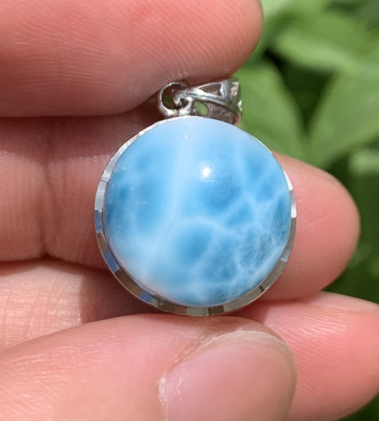 AAAA+ Natural Authentic Dominican Larimar Pendant,Larimar Necklace,Crystal Pendant,Gems Pendant ET684